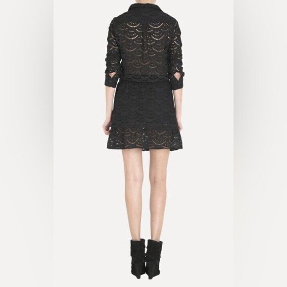 Ba&Sh Rian Mini White Dress Long Sleeve Eyelet Size S - Picture 8 of 14